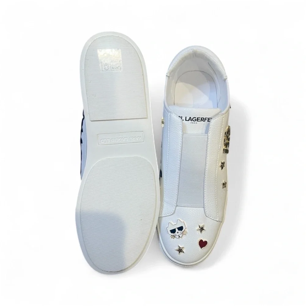 New Karl Lagerfeld Paris Caitie slip-on sneakers in bright‎ white